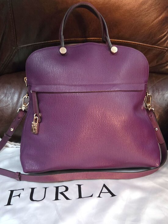 Furla Handbags - Furla Leather Piper Satchel - Purple - EUC